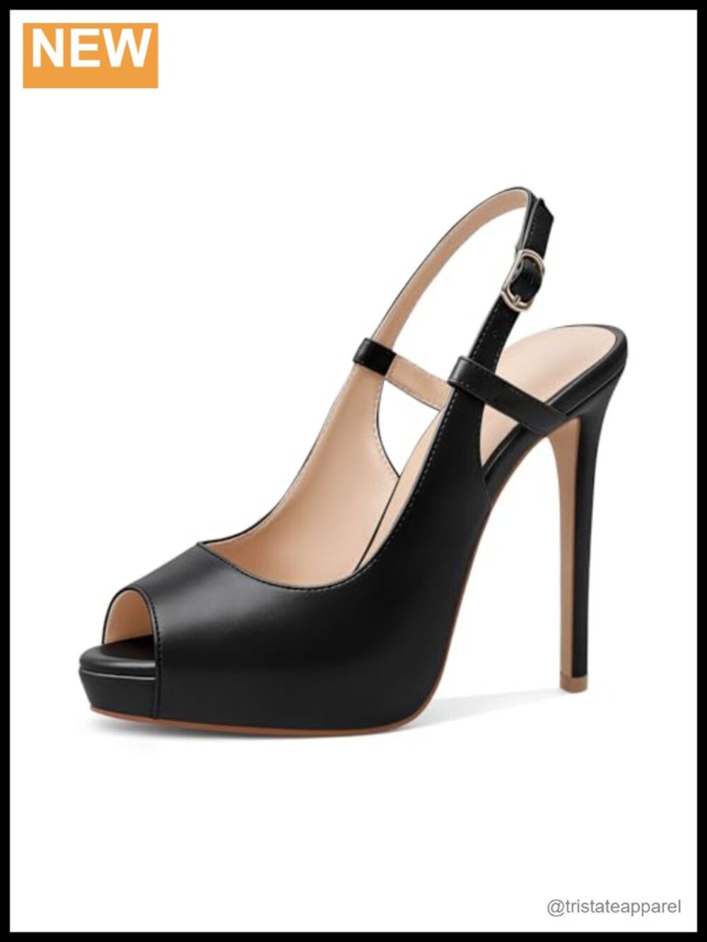 Women's Peep Toe Slingback Platform Stiletto Heel Pumps 5 Inch Party Dress Shoes